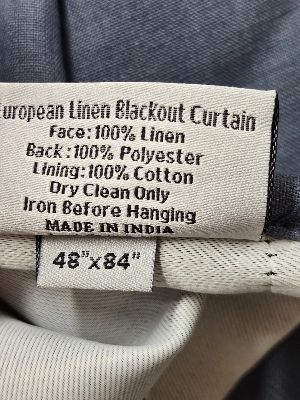 NWT QUINCE Set Of 2 48x84 European Linen True Blackout Curtains Chambray 9080